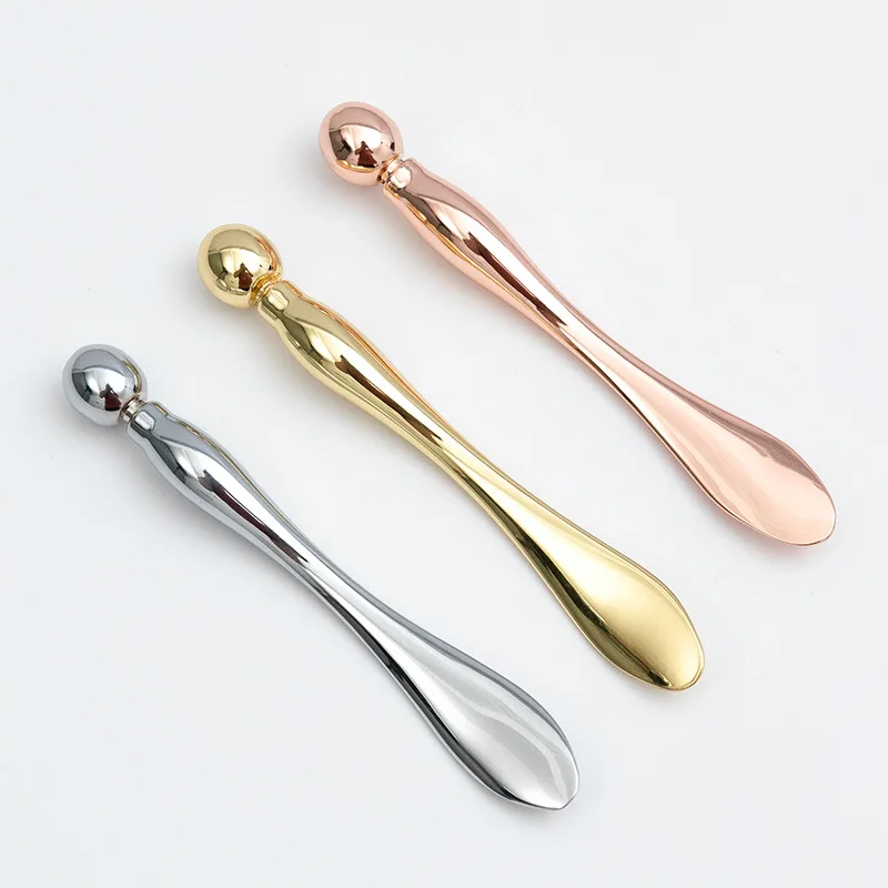 In Stock Wholesale Disposable zinc alloy Cosmetic Spatula with diamond Makeup Spatula