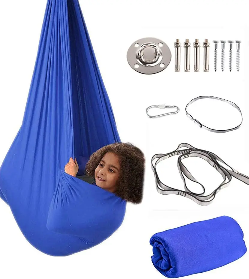 Customized Lightweight Sensory Swing Relief Autism Therapy Yoga Aerial Hammock Swing For Kids Indoor Integration Sensory Swing