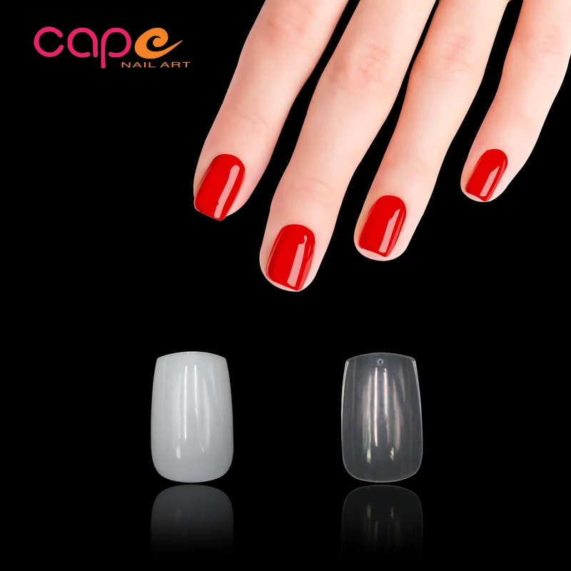 Professional Salon Nail Square Short False Nail ABS Material Natural Color