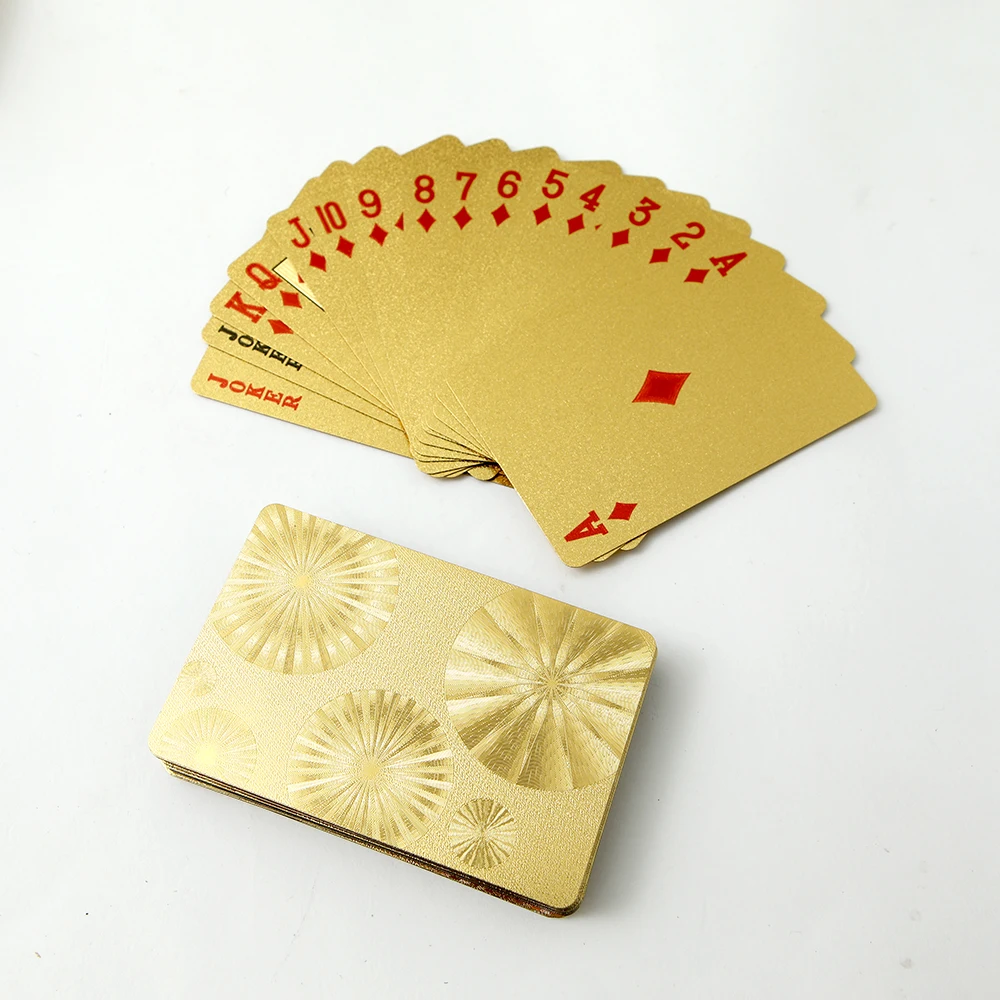 custom sublimation golden poker cards printed plastic card game playing cards