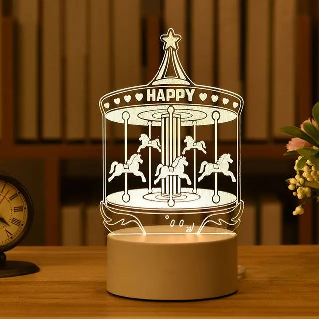 2021 Cuostm Creative Custom LED Nightlights Novelty 3D Illusion Night Light Acrylic Table Lamp For Room Decorative Light