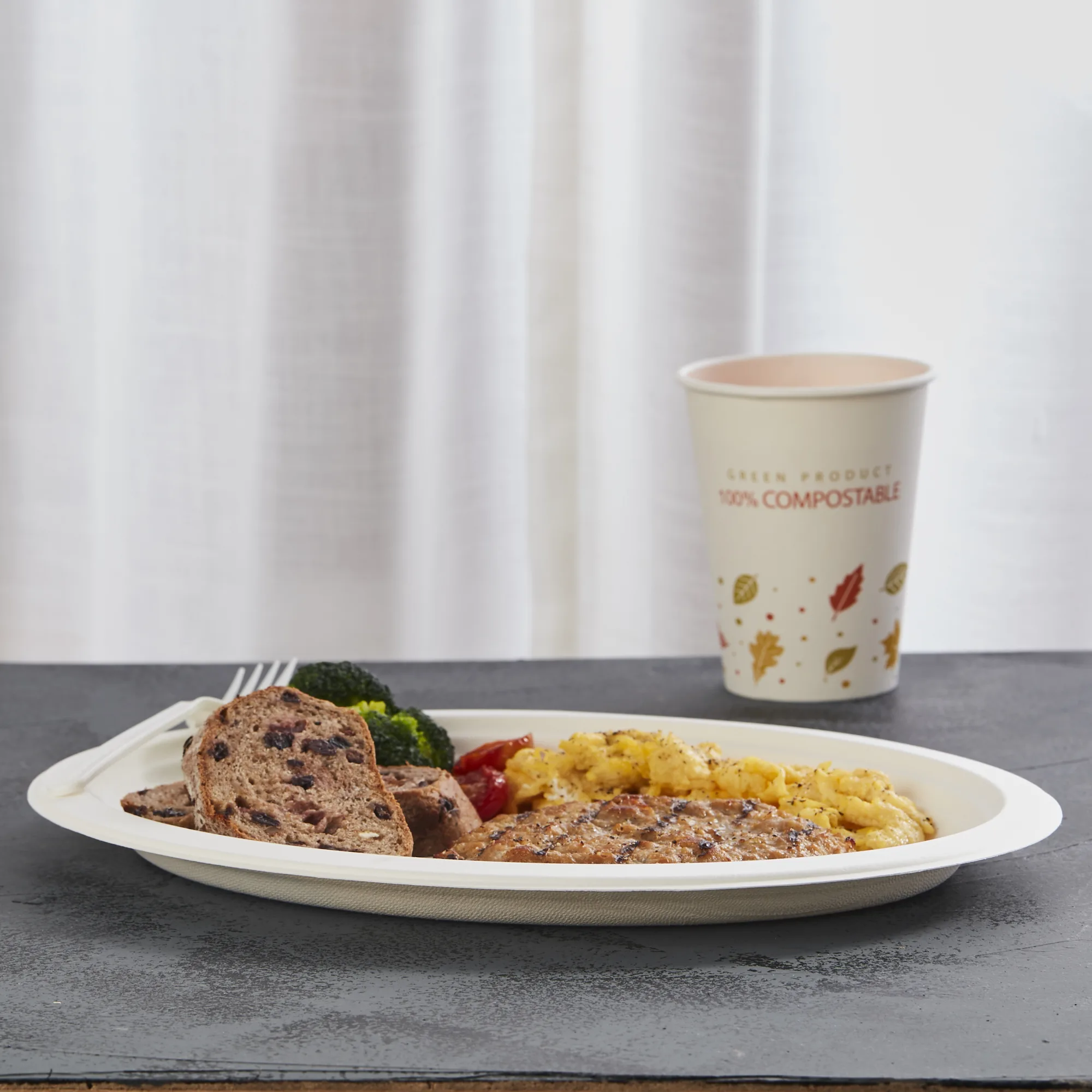 Disposable Paper  Hot And Cold Customization Plate Set Eco Friendly Dishes