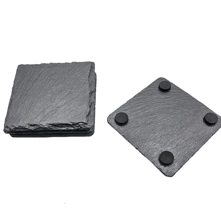 Wholesale custom black slate coaster factory price