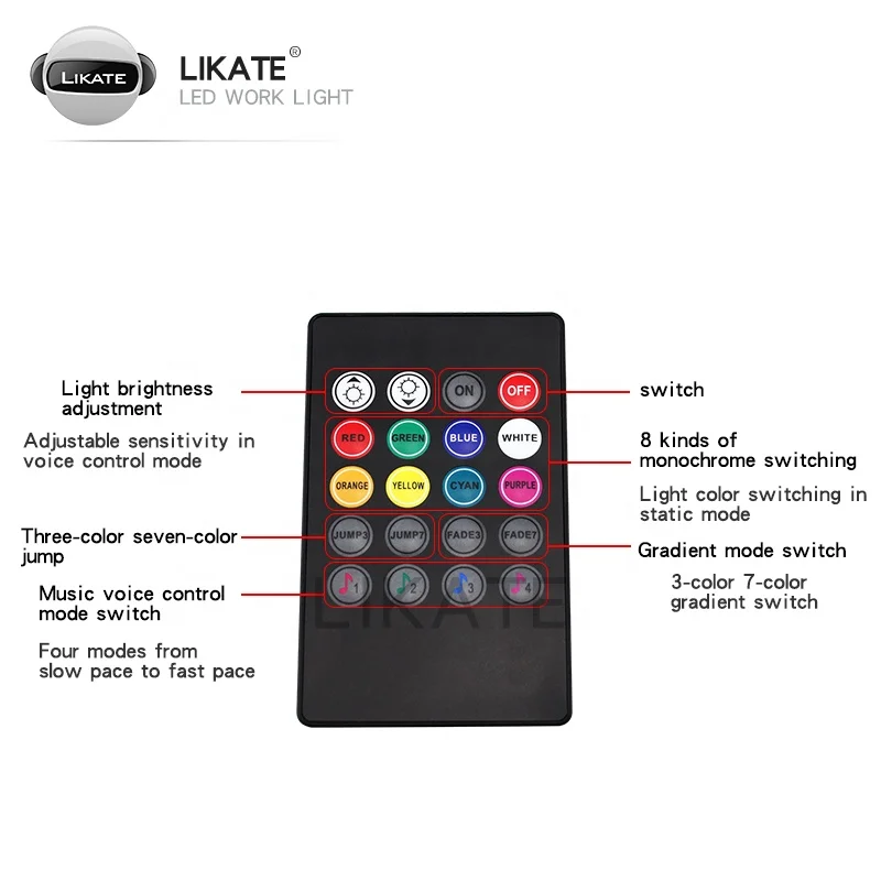 Lkt 4 шт. подножка автомобиля Rgb дистанционное приложение 5050 интерьерная атмосфера 18 светодиодов Smd гибкая светодиодная лента для