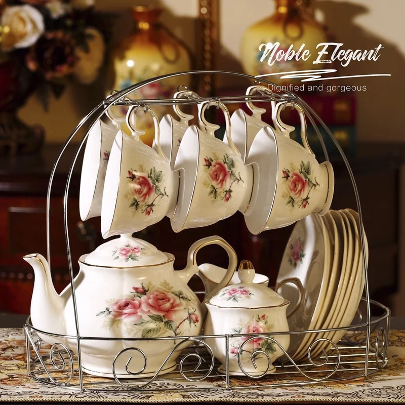 Royal Luxury Coffee Set European Flower Sugar Milk Pot Exquisite Cup and Saucer Afternoon Tea Coffee Set