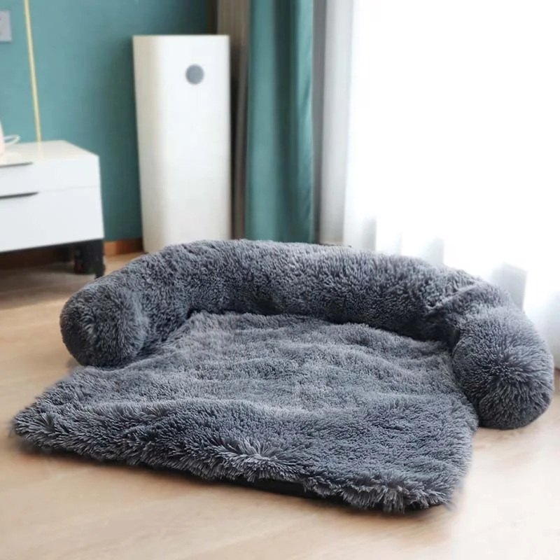 Faux Fur Large plush multifunction Pet Blanket Sofa Bed Luxury Washable Waterproof Removable Cover Dog Pet Sofa Bed with Zippers