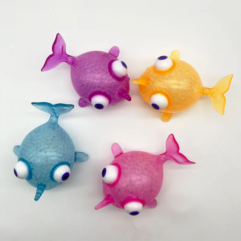 Simulated large-sized ocean whale vent bead ball goldfish pinch children decompression toy TPR Toys