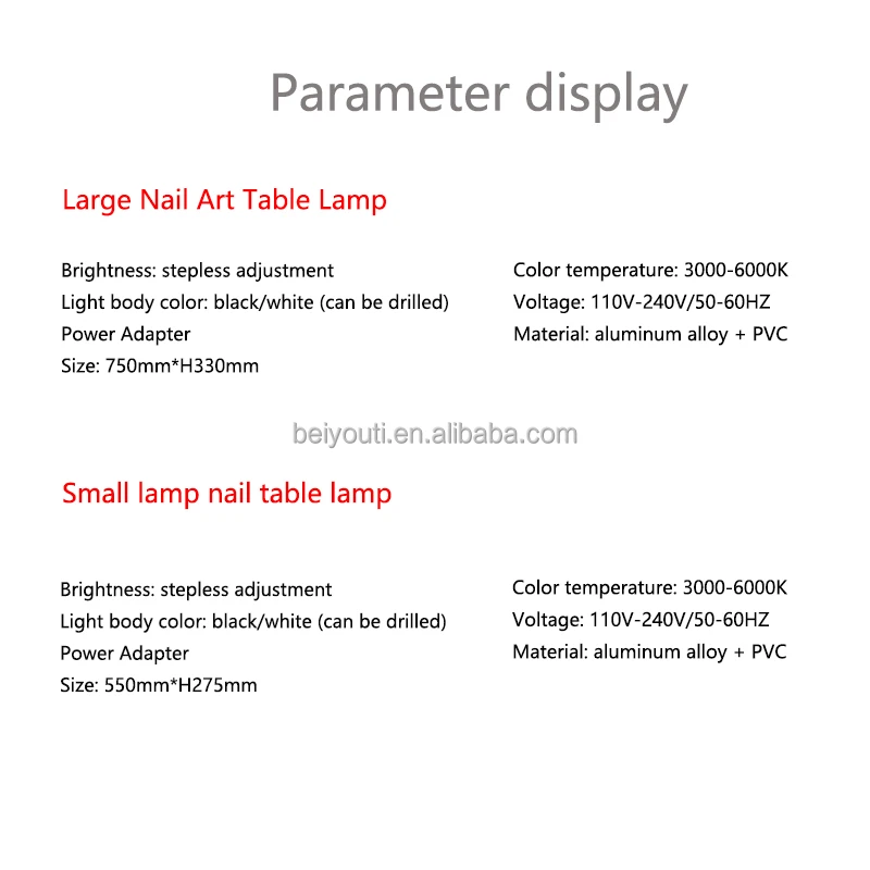 LED cold light beauty salon work lamp lighting desktop manicure table Two hands half moon nail lamp uv nail gel polish led dryer