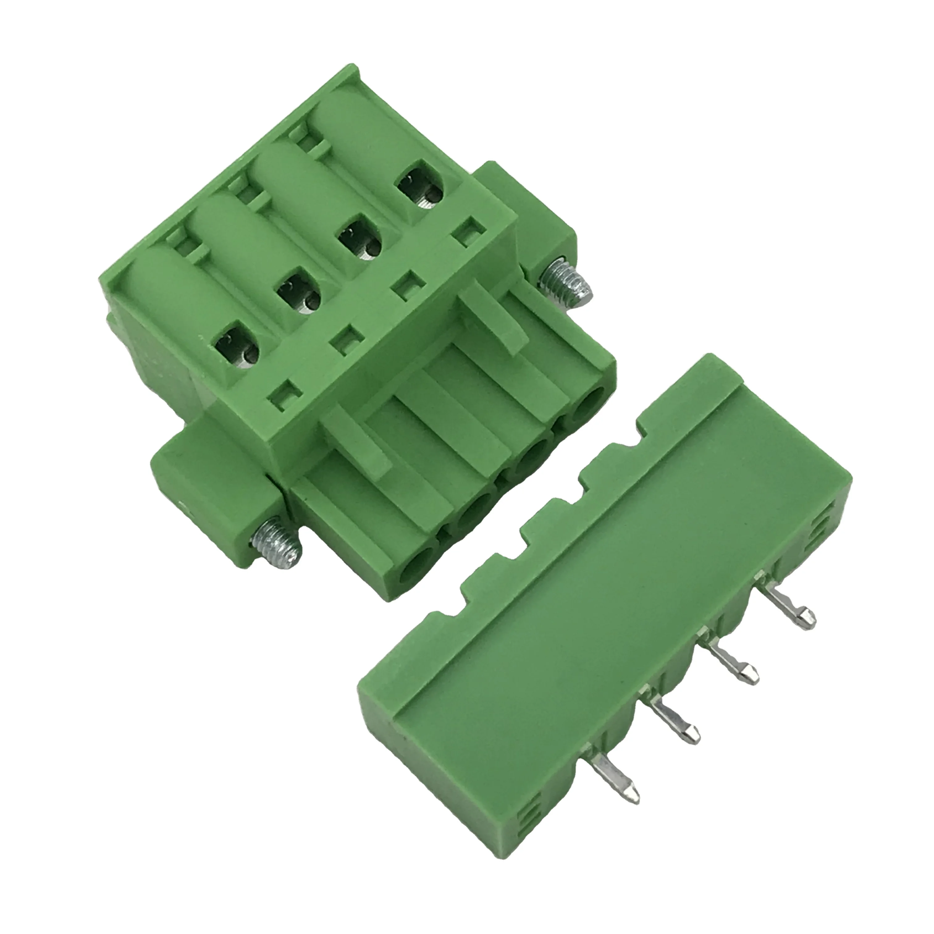 5.08MM pitch push button contact male and female pluggable terminal block with fixed screw