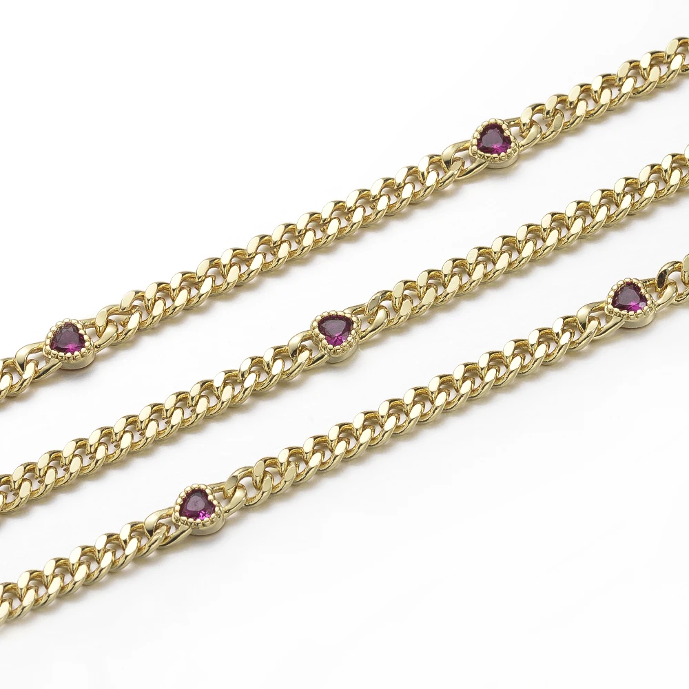 Cliobeads Wholesale DIY Jewelry Accessories Gold Plated Rhinestone Brass Chain