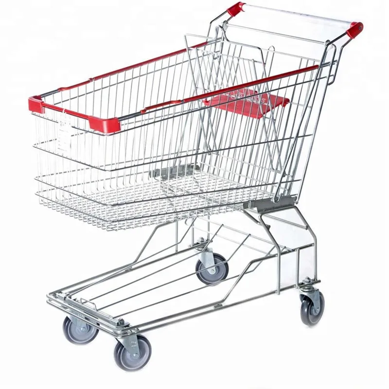 GuanRiver  customized  metal portable supermarket store shop shopping cart 100L cheap Asian shopping trolley