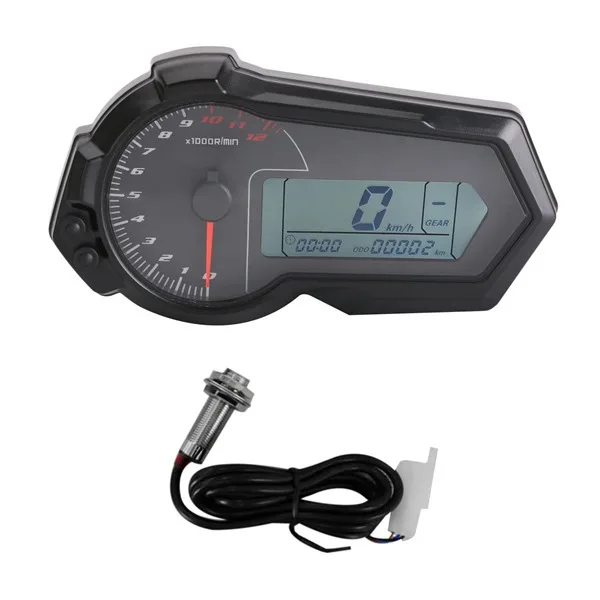High Quality Motorcycle Universal LCD digital tachometer Speedometer