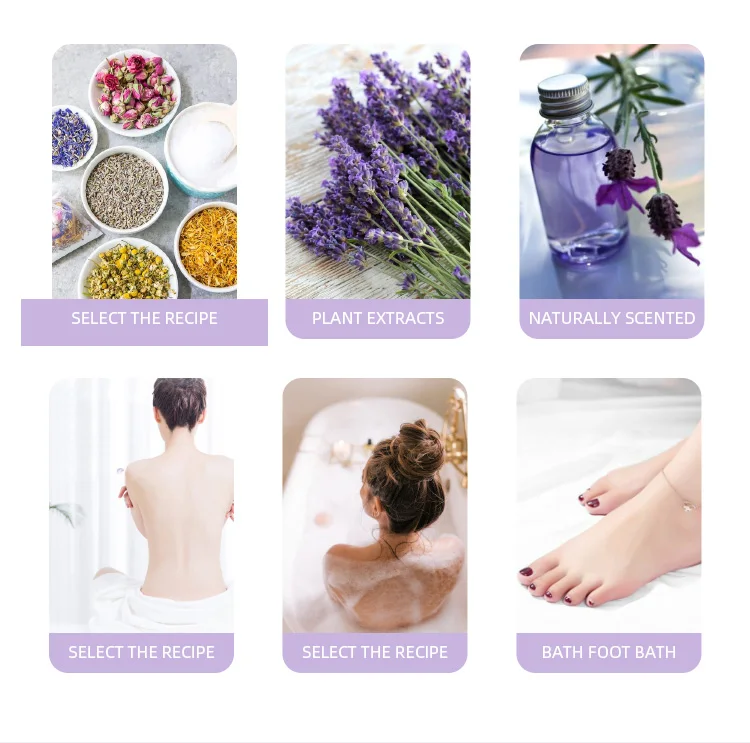 OEM Spa Relaxing Lavender Foot Soak Relax Muscle natural organic sea himalayan crystal Bath Salt