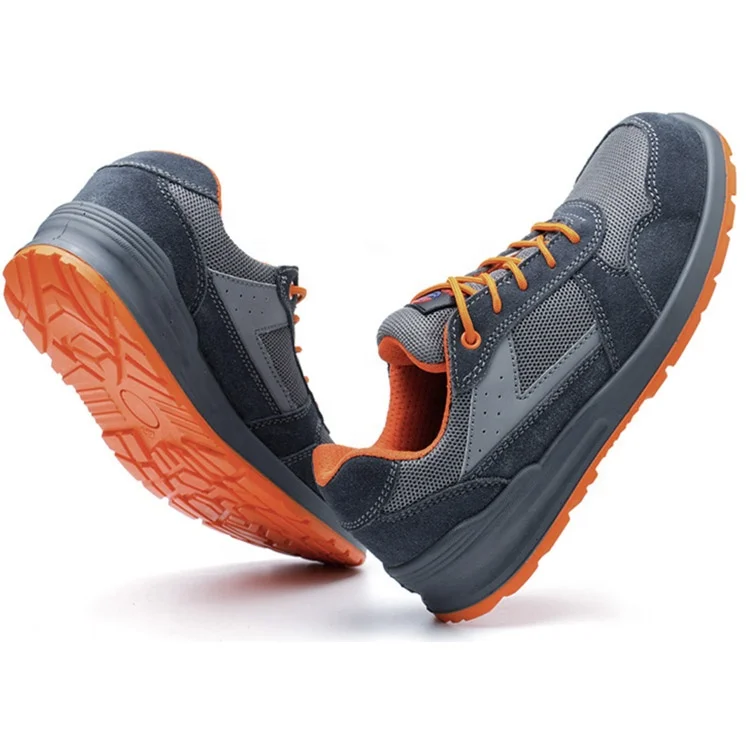 Orange Lightweight Breathable Industries Construction Work Shoes