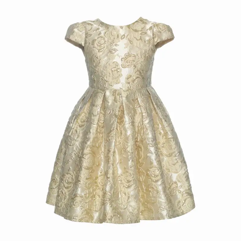 Luxury classic Princess birthday party elegant royal style Polyester jacquard dress for Girls