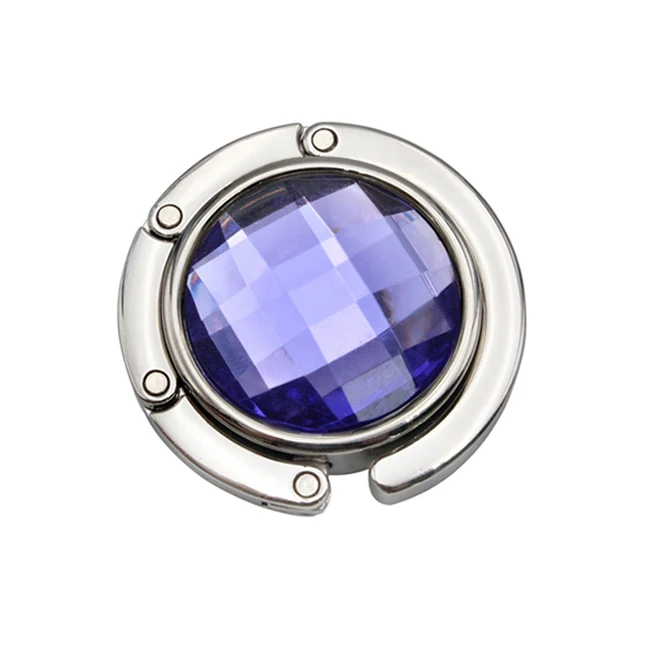 Custom Portable Bag Hook Round Handbag Holder Bag Hook Metal Foldable