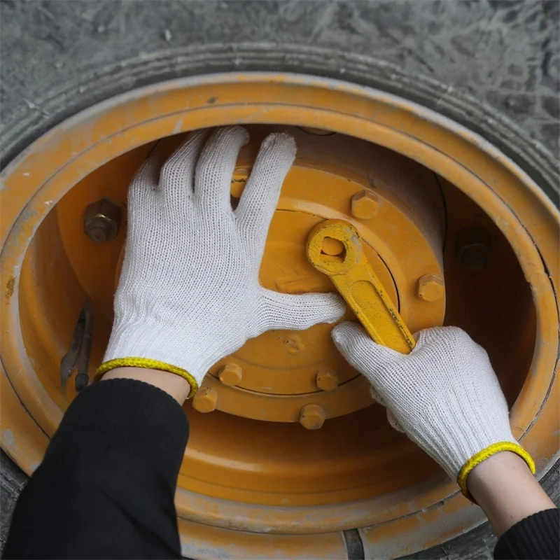 Flexible black poly cotton knit yarn guantes de algodon Construction Gardening Carpentry Safety Protection Gloves