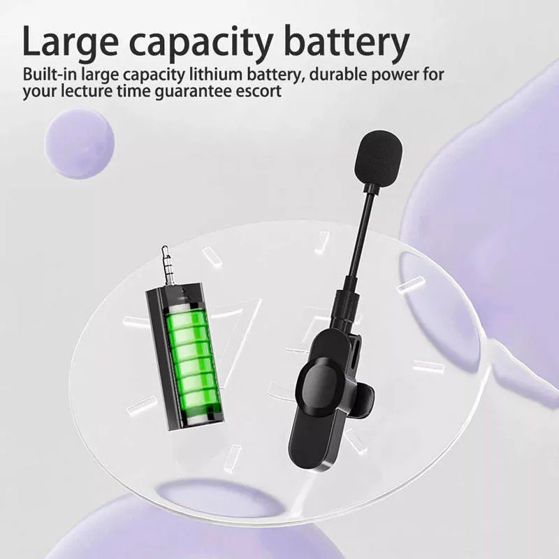 K35D Professional Portable External Mini Lapel Recording Mic Live Streaming Wireless Lavalier Microphone