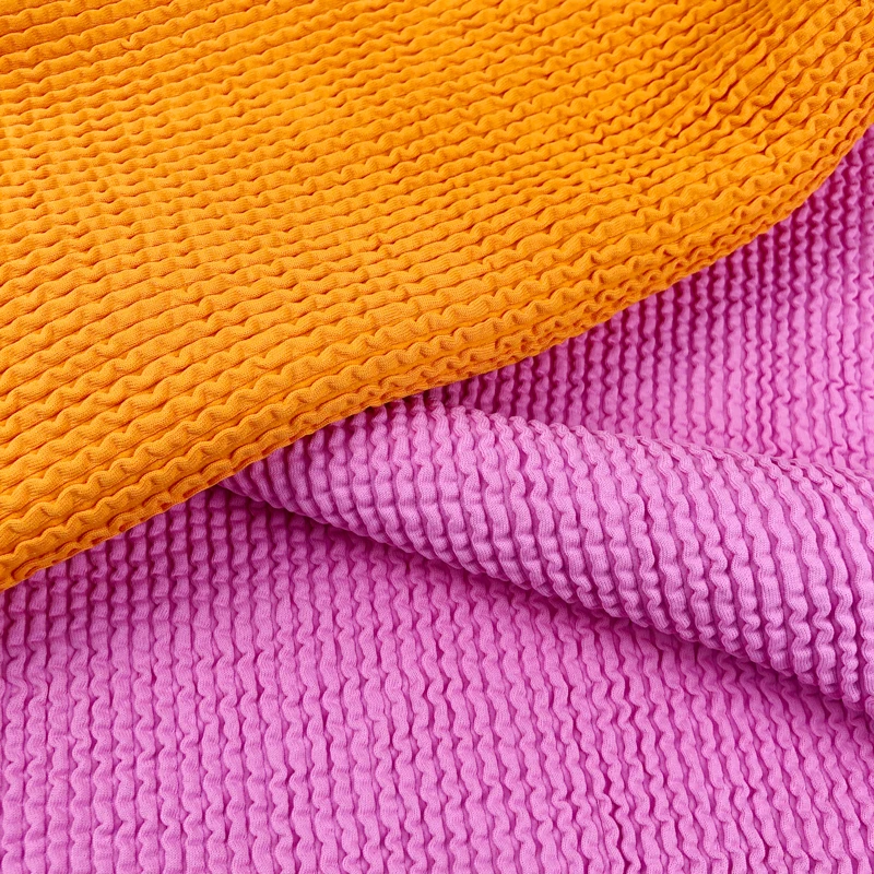 Seersucker jacquard top  elastic nylon spandex  four way stretch knitted fabric for swimwear,bikini