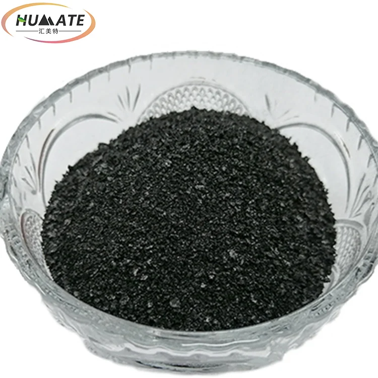 Ningxia Humate foliar flower and fruit spray fertilizer humic acid China trade potassium humate shiny flakes