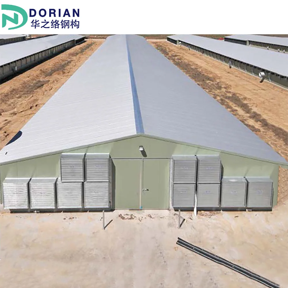 Prefabricated Steel Structure prefab poultry tunnel house Steel Building houses of the chicken usda farm building plans