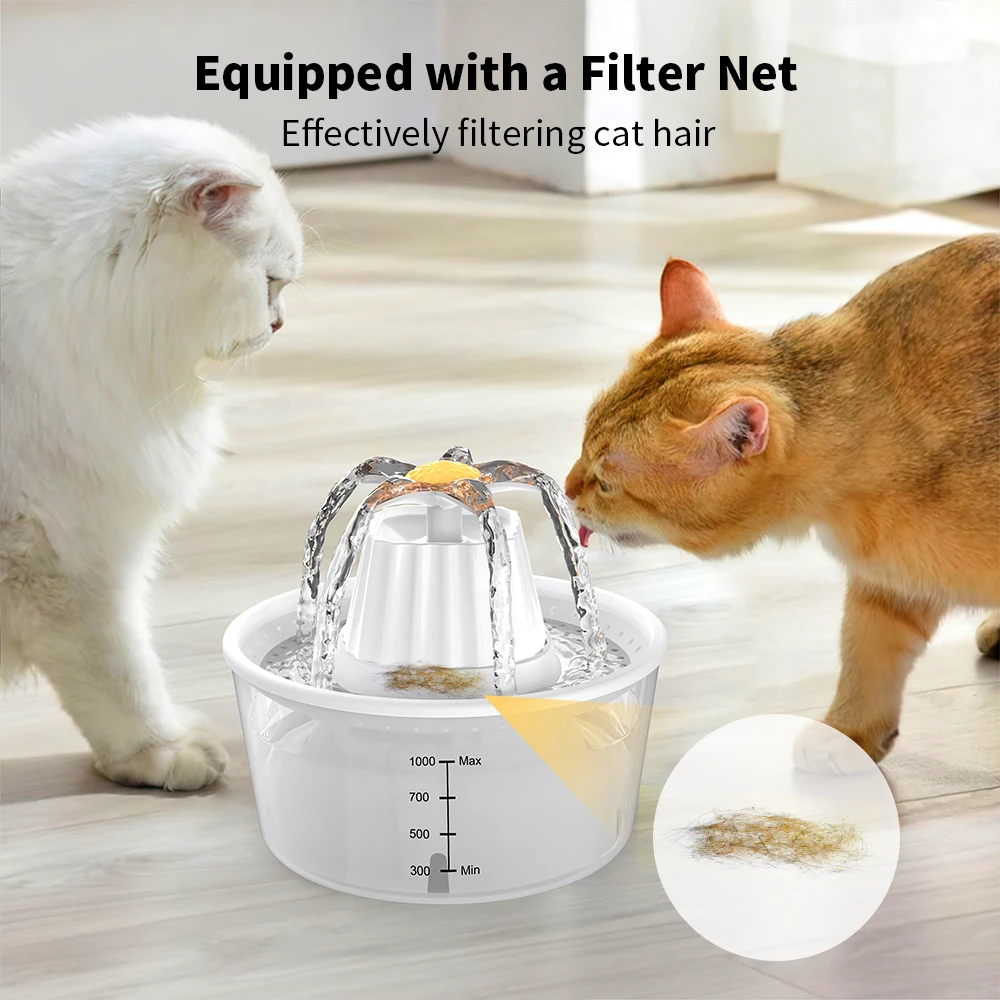 Adjustable Water Flow Speeds Automatic Pet Water Fountain Cat Dog  Water Dispenser with Pyroelectric Infrared Motion Sensor