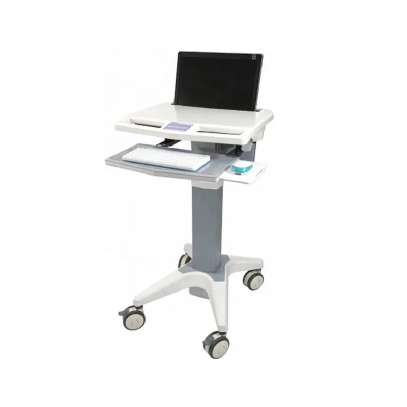 BWT-002A Height Adjustable Medical Nurse Mobile Workstation Laptop Cart with Drawer