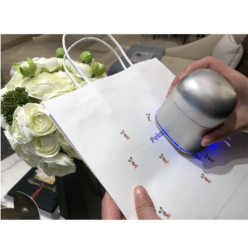 Pekoko Smallest Portable Handheld Printer DIY Mobile Mini Color Printer T-shirt Printing Wireless