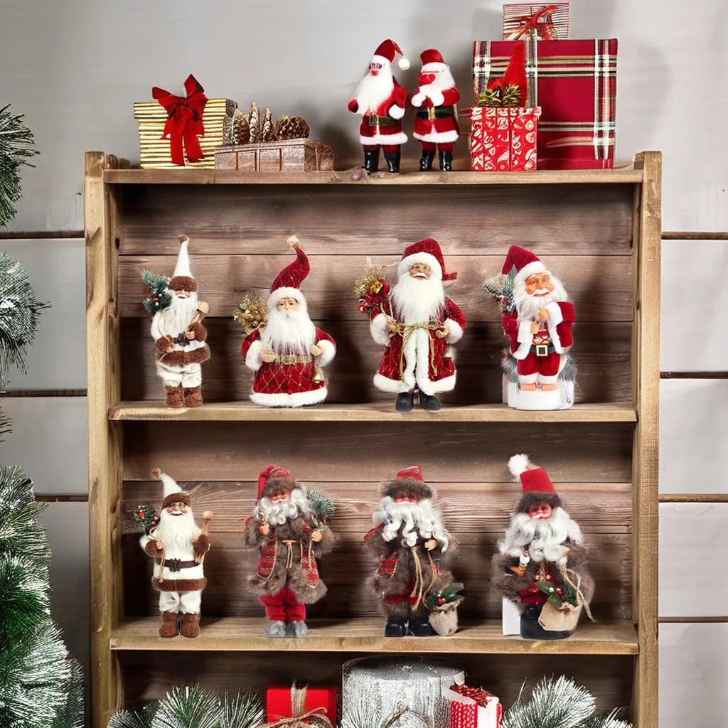 Singing and Dancing Santa Claus Figurine Holiday Gift Soft Plush Decorative Christmas Gift Papai