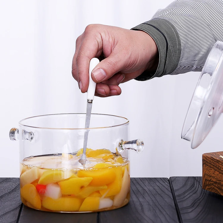 wholesale High borosilicate Glass transparent Heatable Cooking pot kitchen