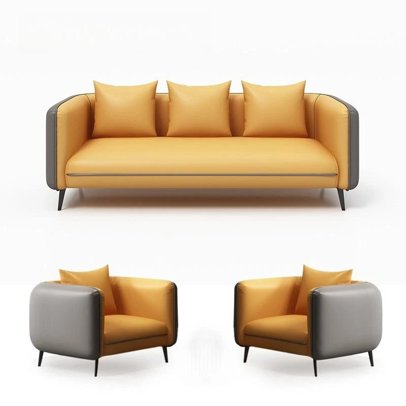Modern office furniture Genuine leather reception sofa office sofa set for small office