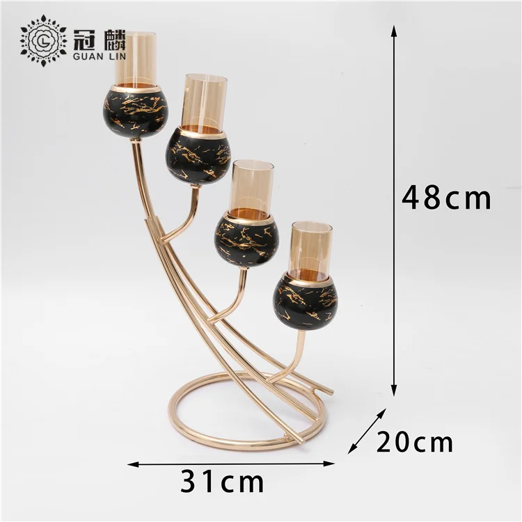 Best Quality Gift Wedding Luxury Table Stepped Candelabra Four Arms Centerpieces Candle Holder