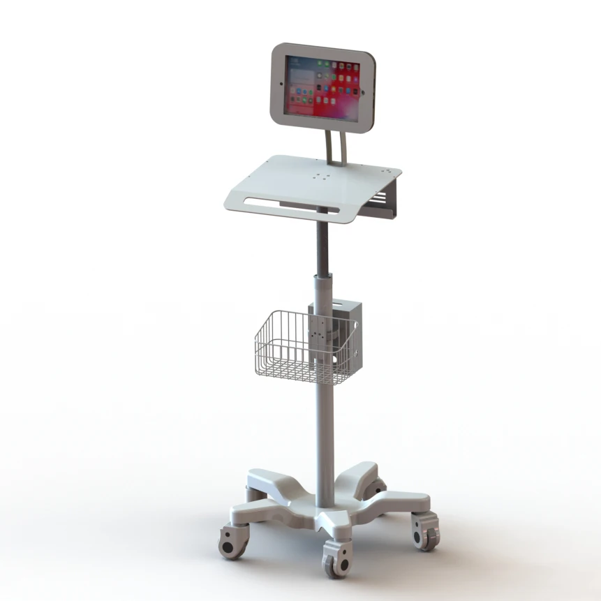 ISO13485 Certificate custom mobile hospital workstation medical Ipad computer trolley with wheels