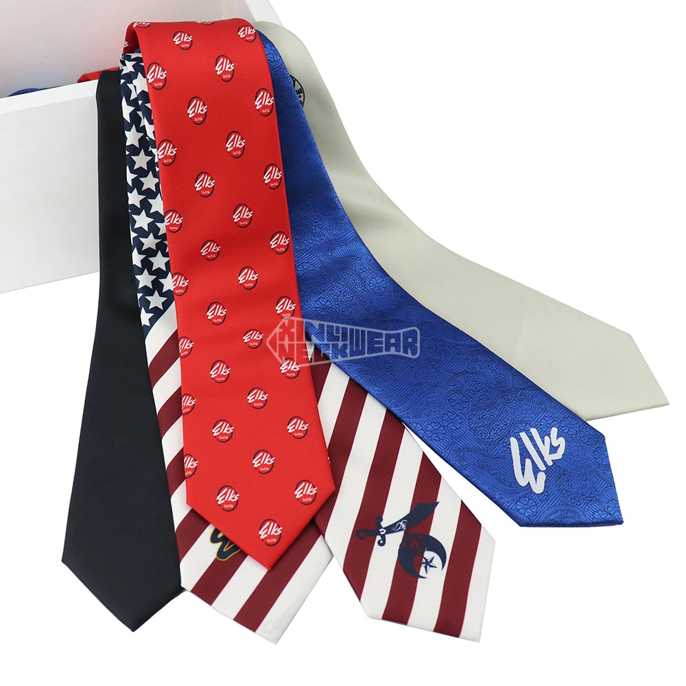 Greek Fraternity Masonic Microfiber Fabric Tie China Necktie Manufacture Custom Print Neckties