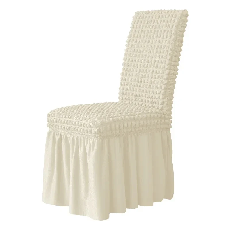 Nordic Rattan Skirt Jacquard Chair Cover Plain Banquet Hotel Party Wedding Chair Cover for All Seasons Good Sales Arm Chair Use