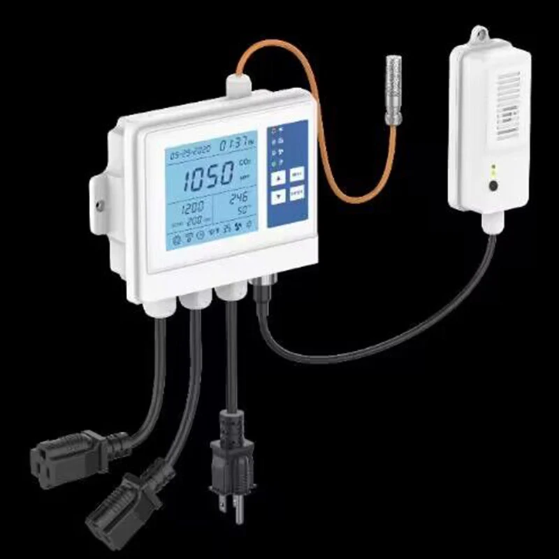 Wireless Controller for CO2-Temp-Humidity in grow rooms Day Night carbon controller WIFI CO2 monitor controller for fan valve