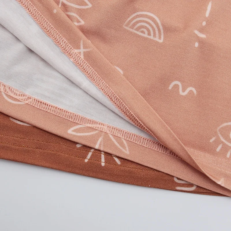 Factory Price New Fashion Lace-Up Baby Girls Dress Suit Set Custom Printing Sleeveless Made Bamboo Viscose Fabric