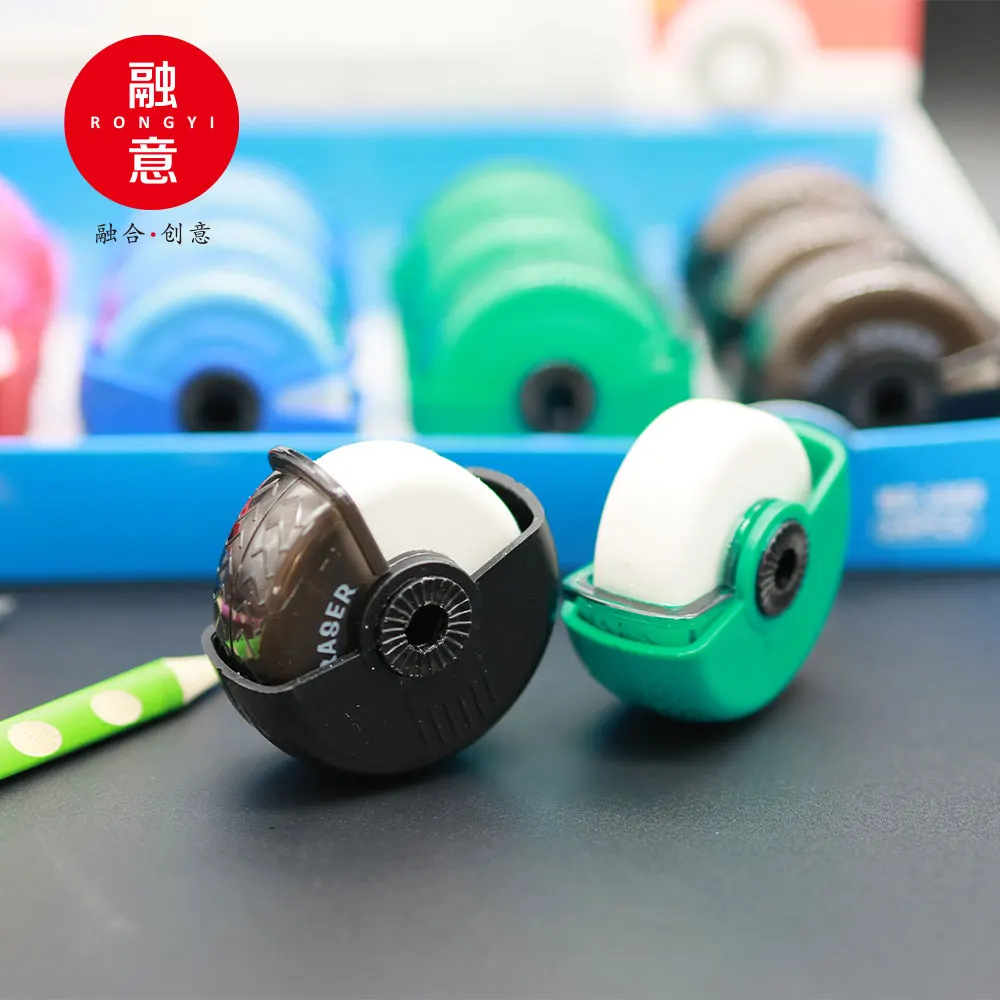 2024 New tire Roller Eraser Color wheel eraser factory customized student fun Office eraser stationery promotion