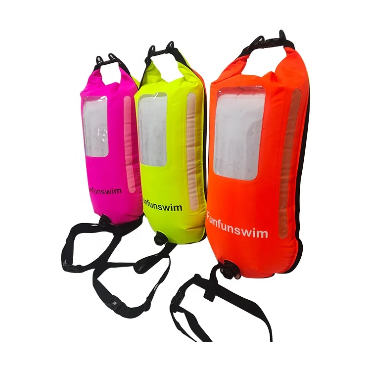 Highly Visible Webbing Straps Tow Float Swim Buoy for Open Water Swimmers, Triathletes, Kayakers and Snorkelers Nylon with PVC