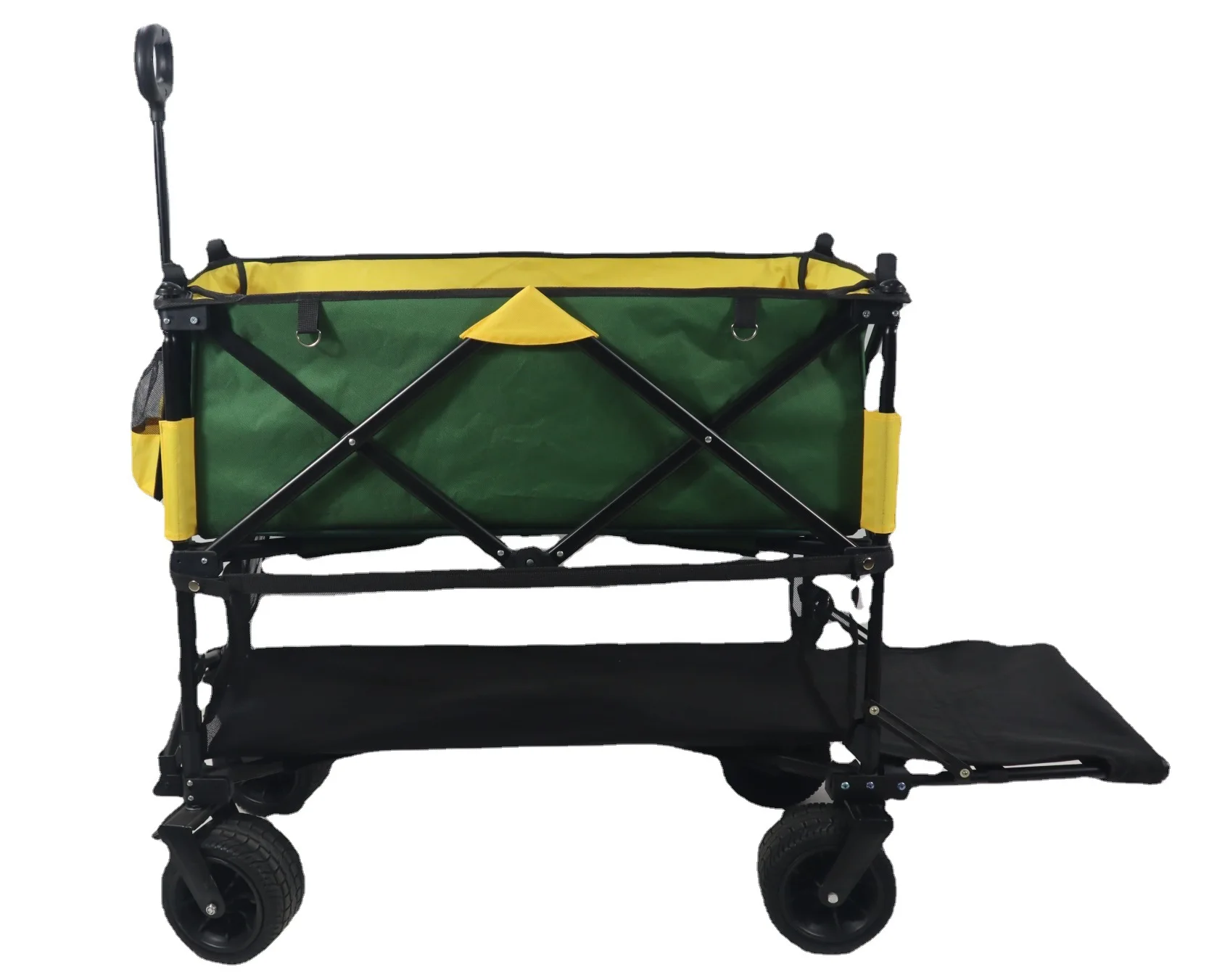 Heavy-Duty Stainless Steel Folding Wagon Beach Utility Cart for Outdoor Garden & Camping Picnic Equipment Portable Easy Storage
