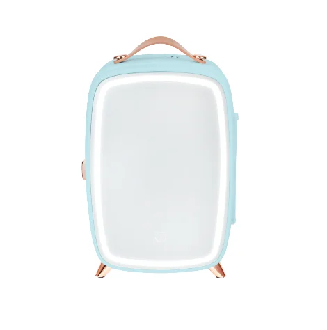 Beauty look 6L cosmetic fridge with LED glass mirror door portable small semiconductor skin care fridge