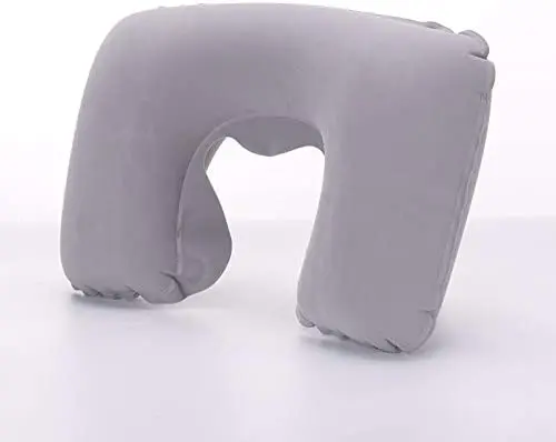 Custom printed logo U Shape Neck Back Air Cushion Pillow Outdoor Camping Travel Inflatable Pillow