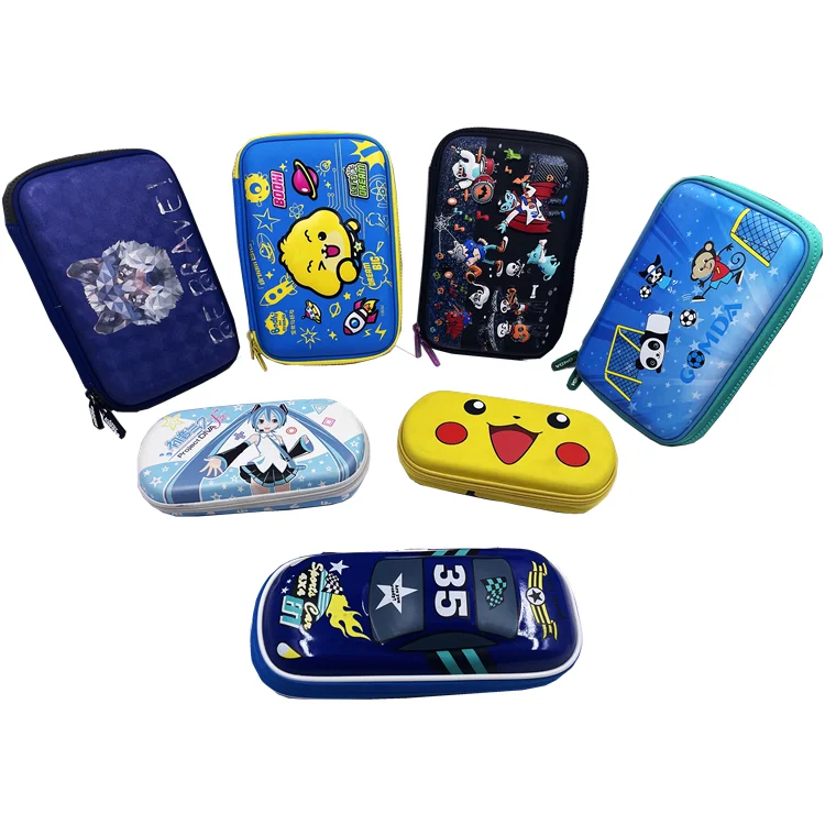 2024 Модный милый мультяшный 3d канцелярский ящик для хранения большой емкости трехмерный квадратный водонепроницаемый студенческий пенал