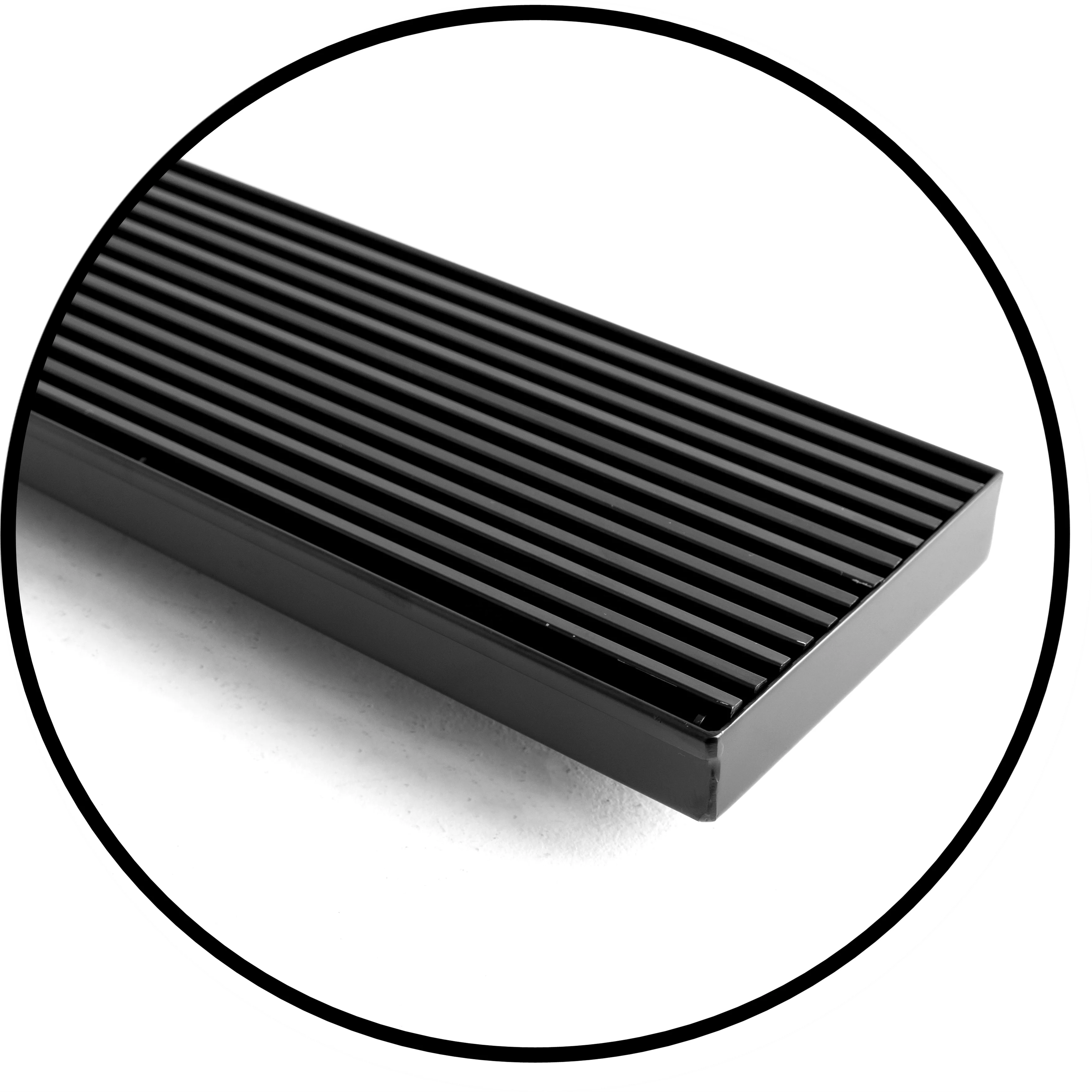 Matte Black Floor Drain Wedge Wire Shower Drain Bathroom Linear Channel Stainless Steel Drain Grate