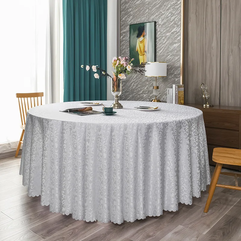 2024 high quality wholesale wrinkle polyester fabric delicate resistant wedding tablecloth 120inch round tablecloth