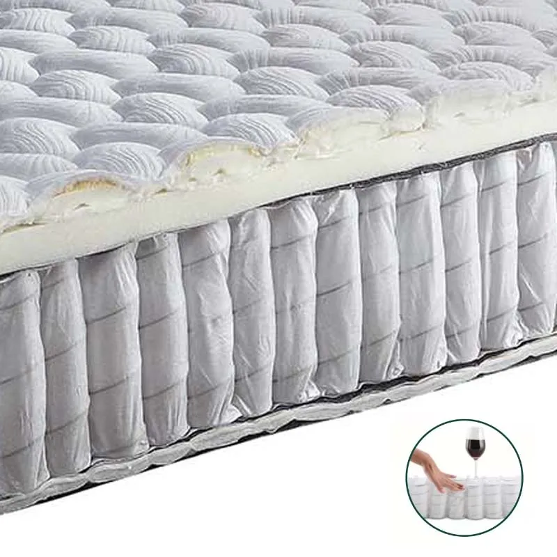 Euro Queen King Size Compress Pocket Spring Memory Foam Bed Mattress Cotton OEM Knit Plush Wool Fabric Packing Furniture Organic