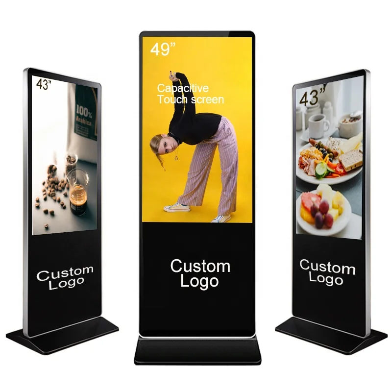 Wholesale 49 inch Floor standing interactive digital signage player Android wifi totem digital capacitive touch screen kiosk