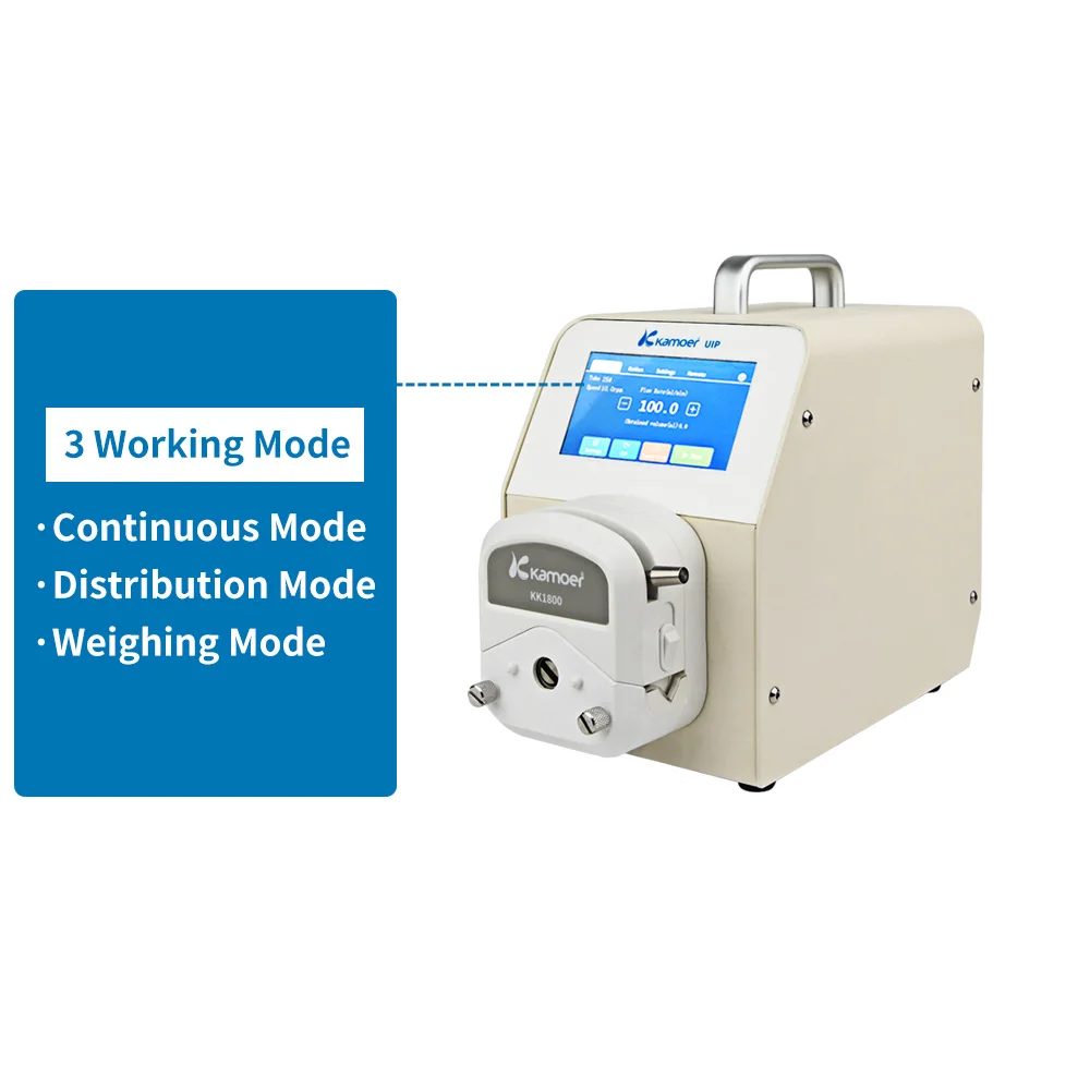 Kamoer UIP LCD display touch screen control high flow rate 3 operating modes servo motor Precision peristaltic pump