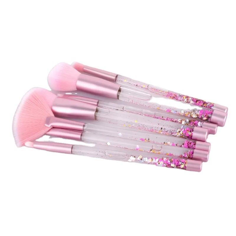 Pink wooden handle synthetic private label Nylon Hair Makeup brush set For ladies make up tool