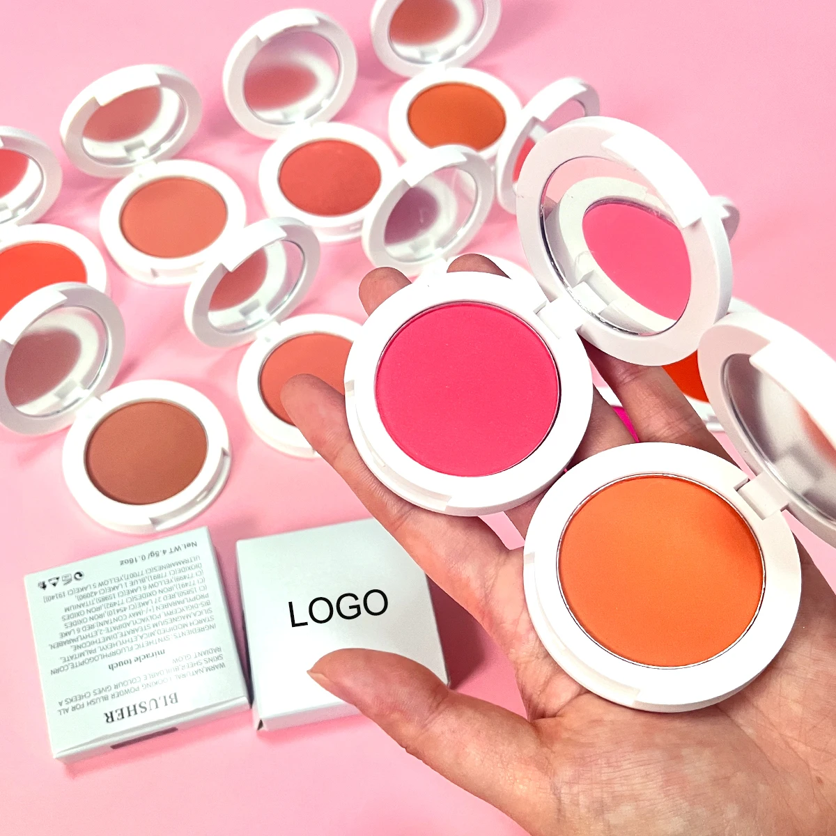 Custom blush pigment high quality natural wholesale private label face make up pink blush powder